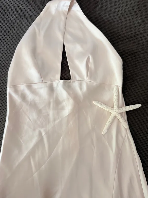 Off white silky dress Size XS - Image 6