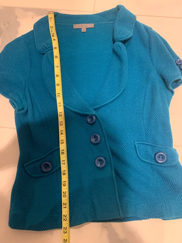 Classiques Entier Nordstrom short sleeve sweater jacket blazer cashmere blend - Image 4