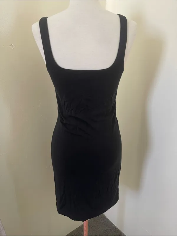 Wilfred Black Ruched Square-Neck Mini Dress - Image 3
