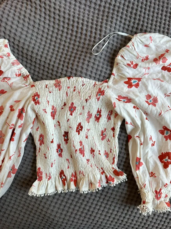 ZARA Linen Milkmaid Top - Image 6