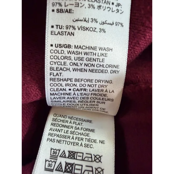 Daily Ritual Burgundy Tie Back T-Shirt Midi‎ Dress Size Medium - Image 8