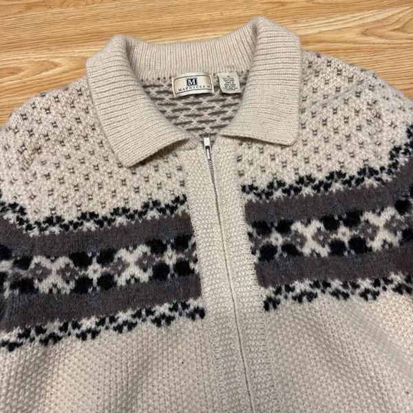 Vintage Maurices Shetland Wool Fair Isle Zip Sweater - Image 5
