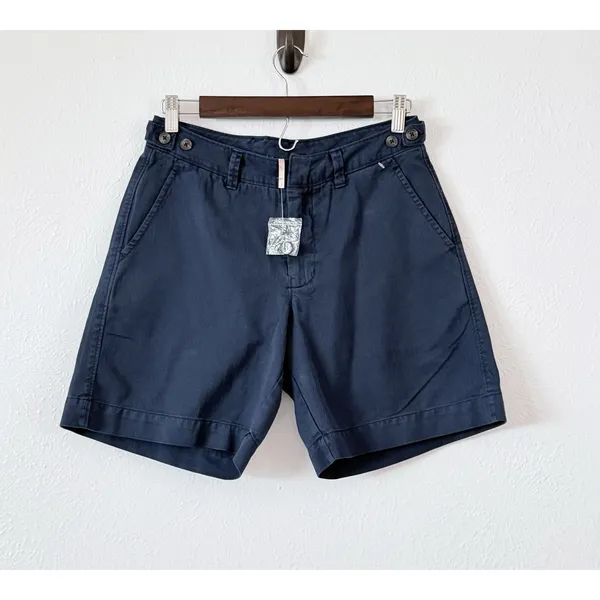 NEW Free People Navy Chino Shorts Womens Size 2 Preppy Coastal Cotton Casual - Image 2