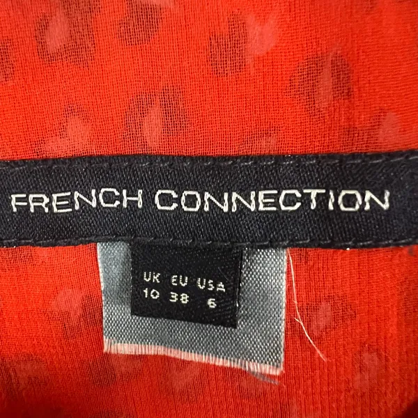 French Connection Red and Blue Dot Print Shift Dress Size 6 - Image 6