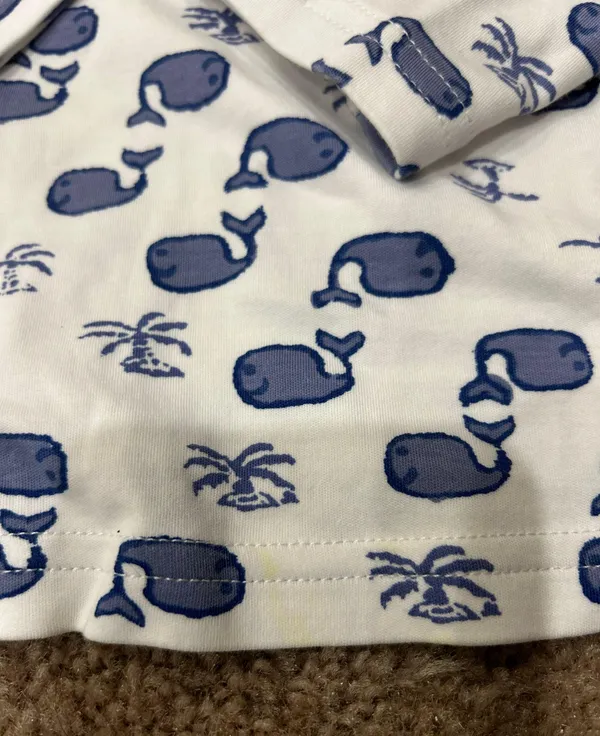Roller Rabbit Moby whale pajamas Size XS - Image 5