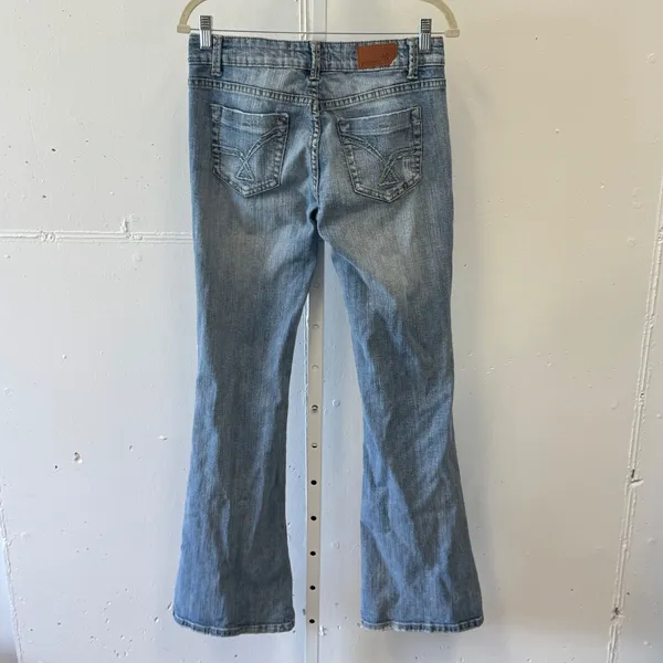 Vintage Y2K Vigoss The Miami Flare Jeans Light Wash Distressed Low Rise Size 5 S - Image 2