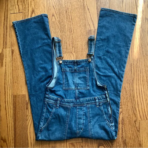 GAP Long & Lean Denim Overalls Blue Organic Cotton Casual Women's Size S NWOT - Image 4