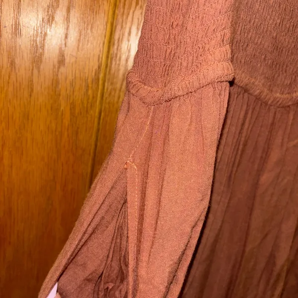 T.J.Maxx Rust colored Jumpsuit with ruffled shoulders White Size XL - Image 7