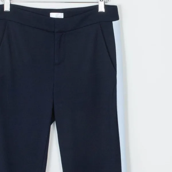 Ecru Sullivan Ponte Tuxedo Stripe Ankle Trouser Pants Navy Blue‎ Womens Size XS - Image 2