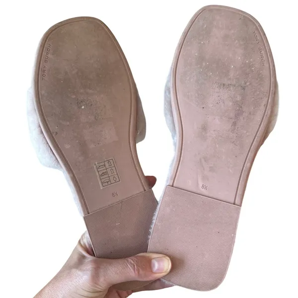 Tory Burch Everly Jeweled Shearling Slides Meadowsweet Pink Sz 8.5 - Image 7