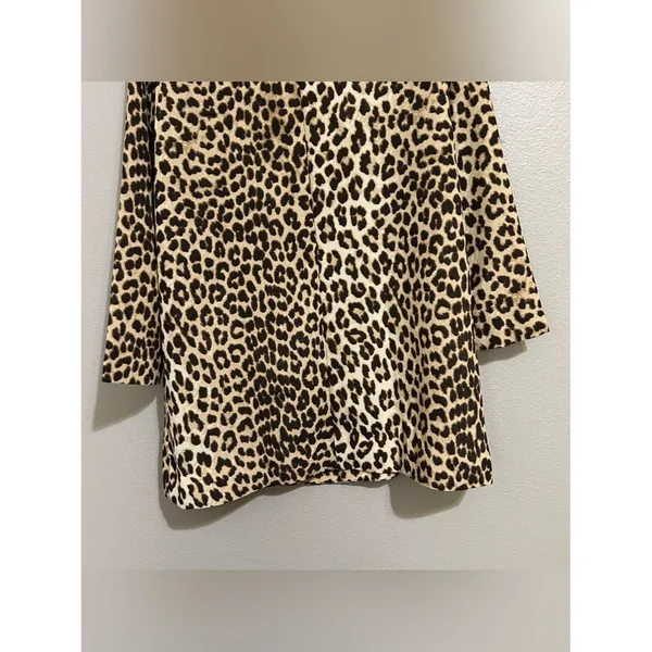 NEW H&M Tan Leopard Print Long Sleeve Shoulder Pad Mini Dress Women’s Size XS - Image 8