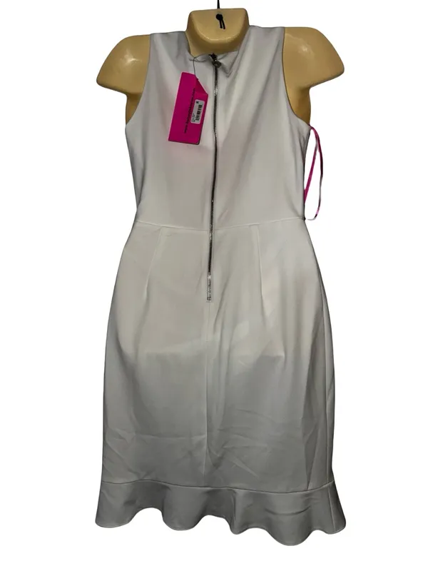 Betsey Johnson White Sleeveless Wrap-Front Dress - Image 4