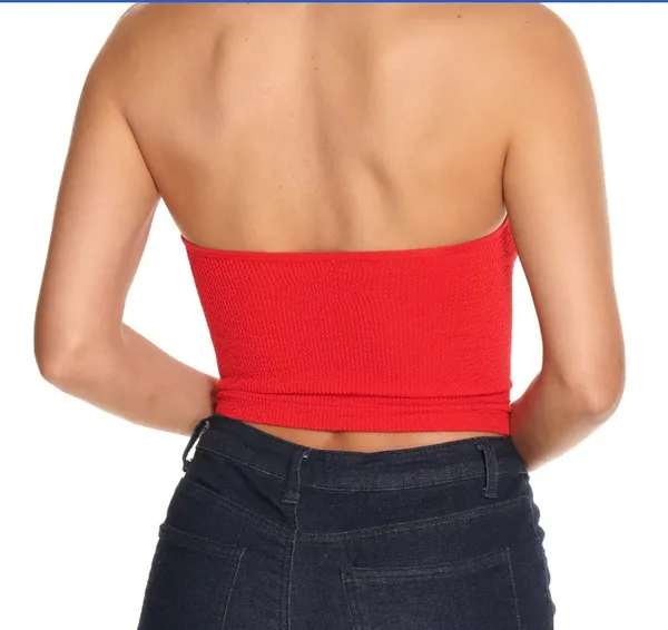 Stretch Halter Top In Red - Image 5