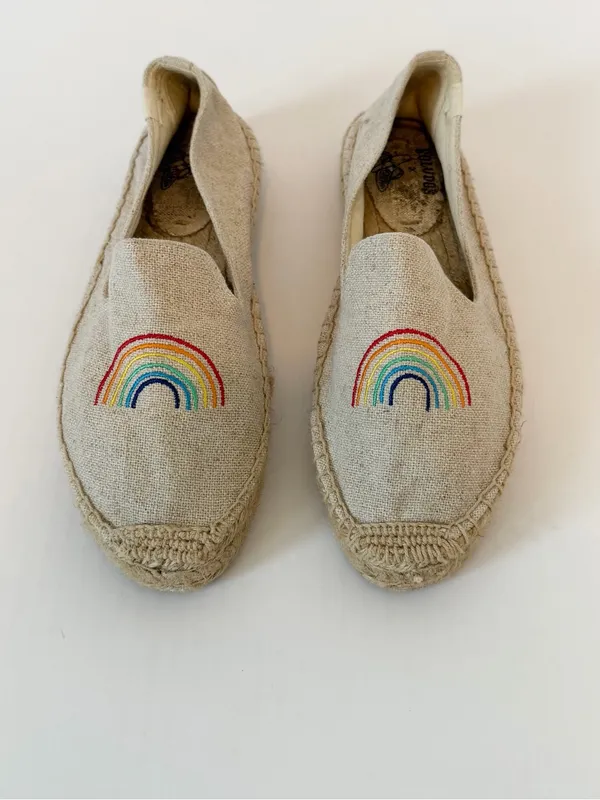 Soludos x Ashkahn Natural Rainbow Embroidered Espadrilles - Image 4