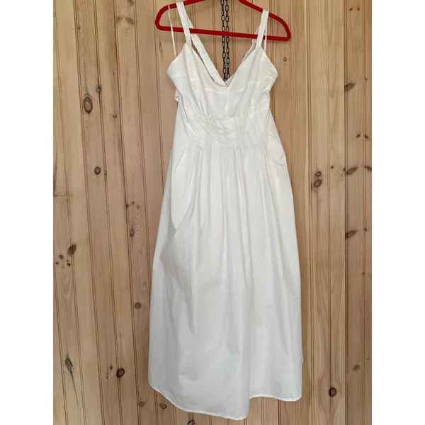 NWT Lulus Strolling Sicily White Pleated Backless Midi Dress With Pockets Sz XL - Image 2