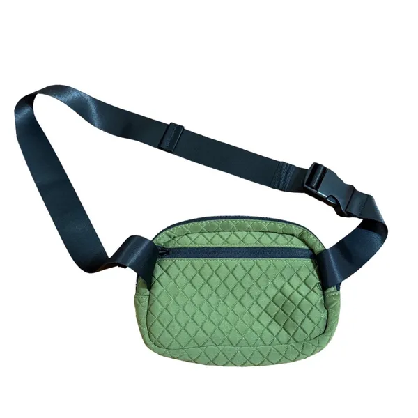 Zyia Forest Diamond Stitch Crossbody Bag Quilted Fanny Pack Waist Bag Adjustable - Image 3