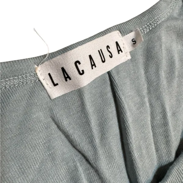 👚 LACAUSA Revolve Racerback Tank Top Gray blue Small NWOT‎ 👚 - Image 2