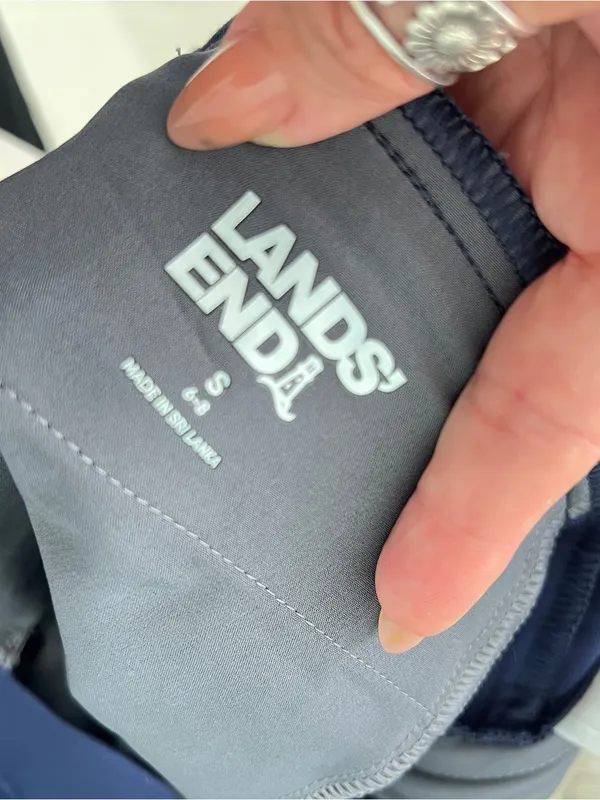 Lands' End Wide-Leg Navy Trousers - Image 8