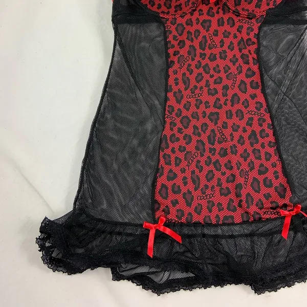 LG XOXO red black cheetah print corset bustier - Image 3