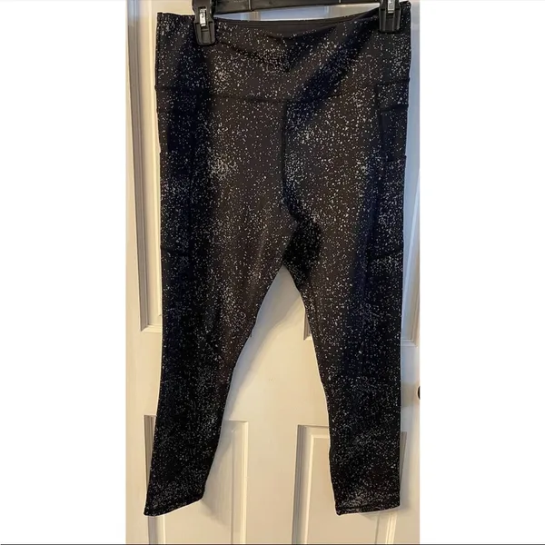 ZYIA Black Reflective Mirage Pocket Light n Tight Hi-Rise 7/8 24" Size 12 - Image 2