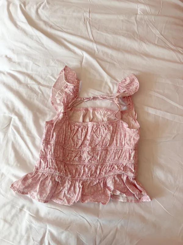 Altar'd State Penny Light Pink Floral Top Size Small - Image 2