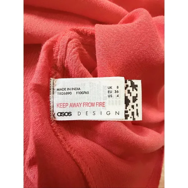 ASOS Design Coral Flowy Cami Tunic Top Size US 4 EU 36 Swing Sleeveless - Image 3