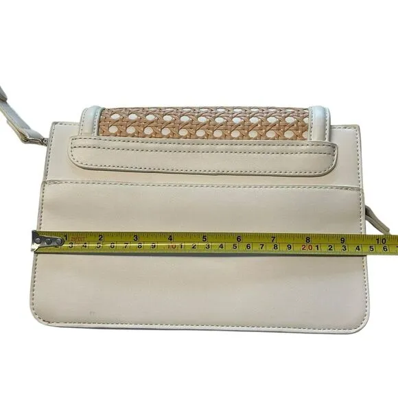 Madison West Jolene Woven Straw‎ Shoulder Bag Purse White Beige Coastal Coquette - Image 8