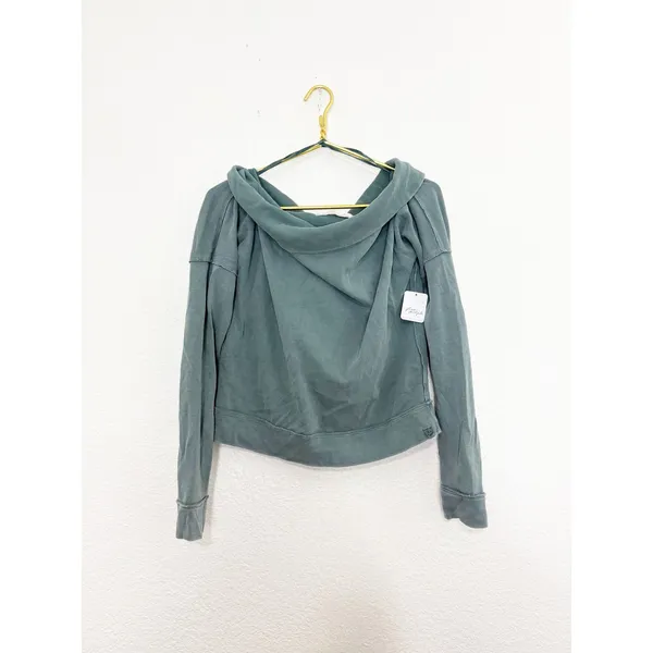 Free People We The Free Not The Same Tee Medium NWT Long Sleeve Off Shoulder - Image 4