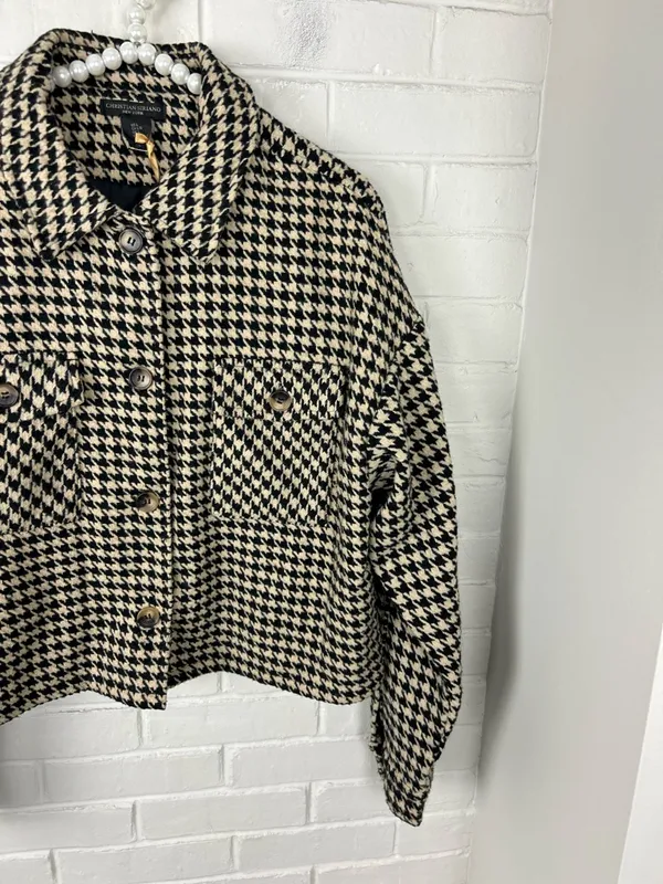 NWT Christian Siriano Houndstooth Knit Jacket Size L - Image 3
