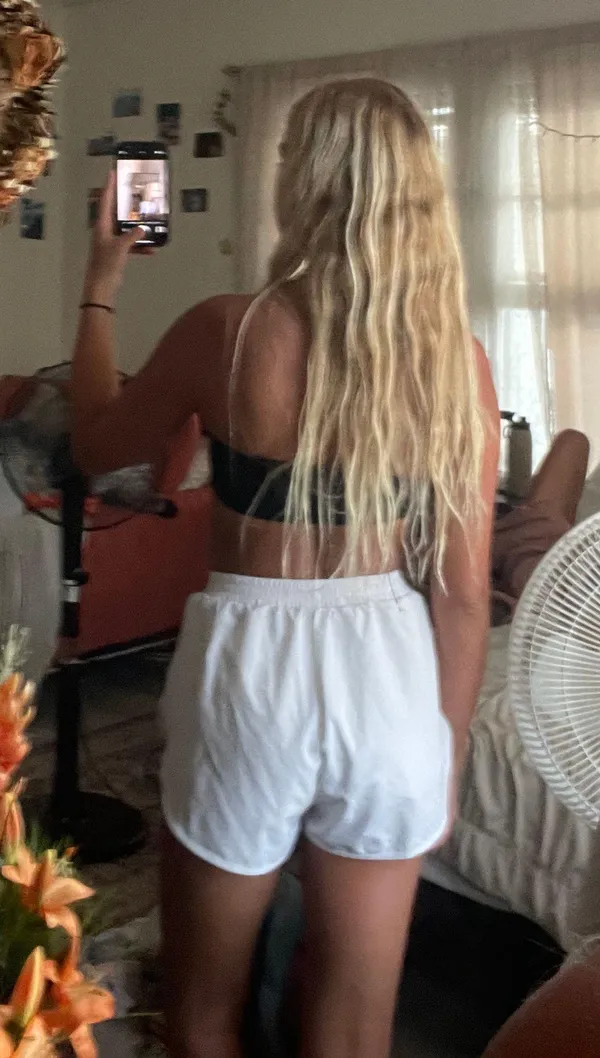 White Workout Shorts - Image 2