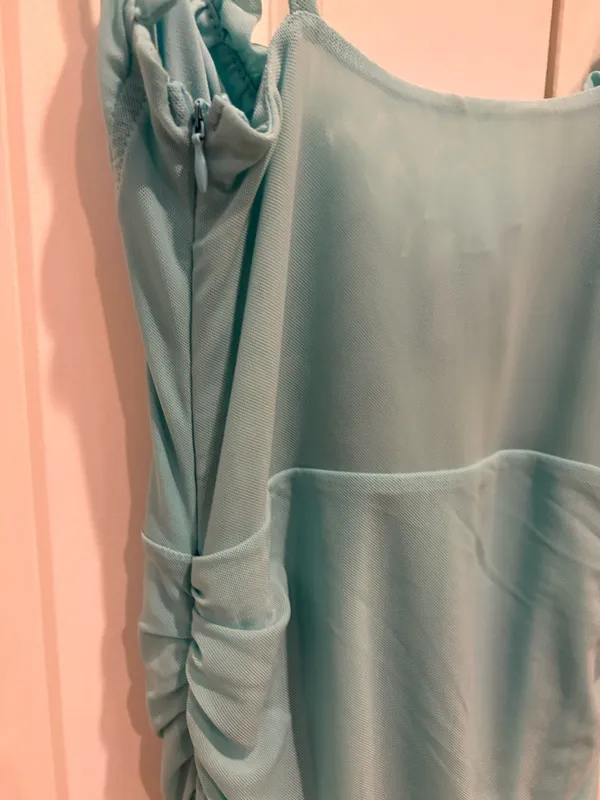 NWT Showpo Riley Ruched Mini Dress in Teal Size S - Image 8