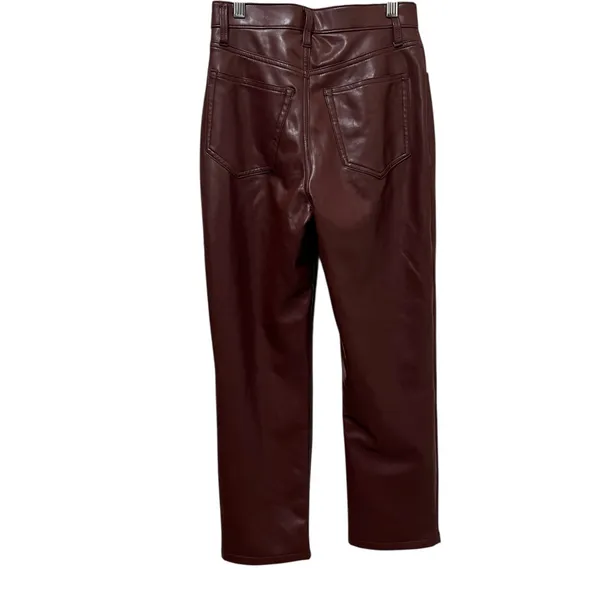 Abercrombie & Fitch 90s Straight Ultra High Rise Vegan Leather Pants 26/2 XS - Image 6