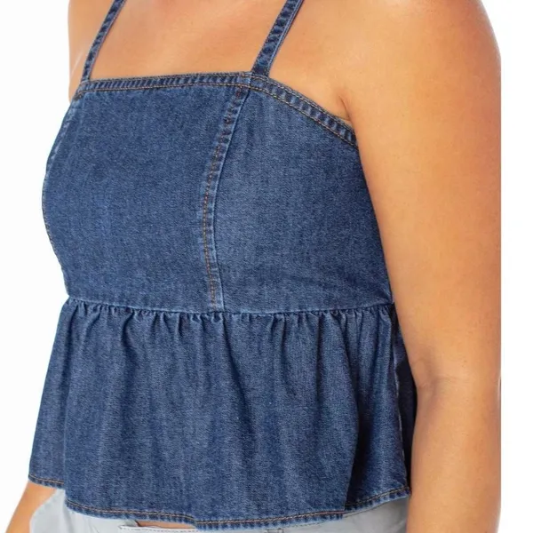 Celebrity Pink - Denim tank top with adjustable straps - Image 7