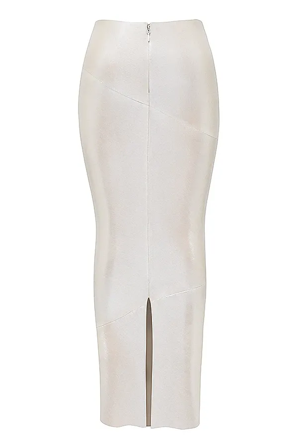 House Of CB Champagne Colette Satin Skirt - Image 7
