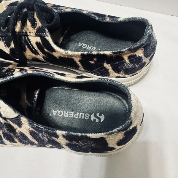 Superga velvet cheetah leopard tennis shoes sneakers womens 7.5/38 - Image 2