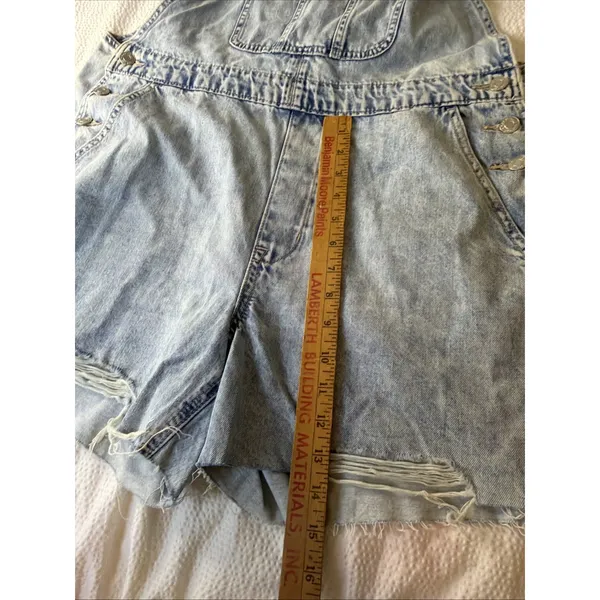GAP NWT Denim Shortall Overalls with Washwell - Light Wash - Size L - Image 8