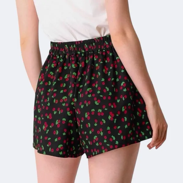 Allegra K Navy Blue Cherries Tie Shorts Sz M - Image 5