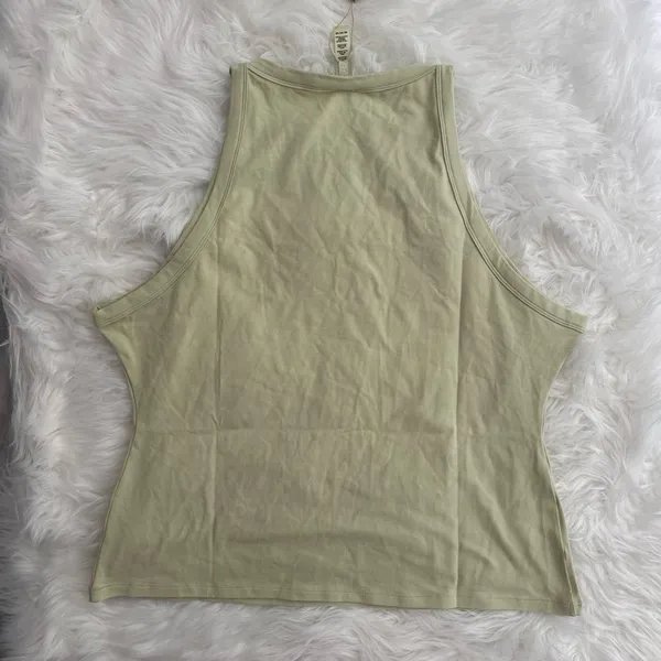 Skims Cotton Jersey High Neck Tank Pistachio Size 4X - Image 5
