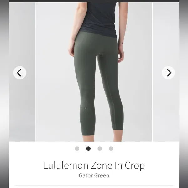 Lululemon zone in crop gator‎ green XS $118 NWOT - Image 3