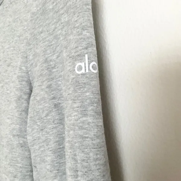 Alo Yoga Sway Full Zip Hoodie Athletic Heather Grey M - Image 3
