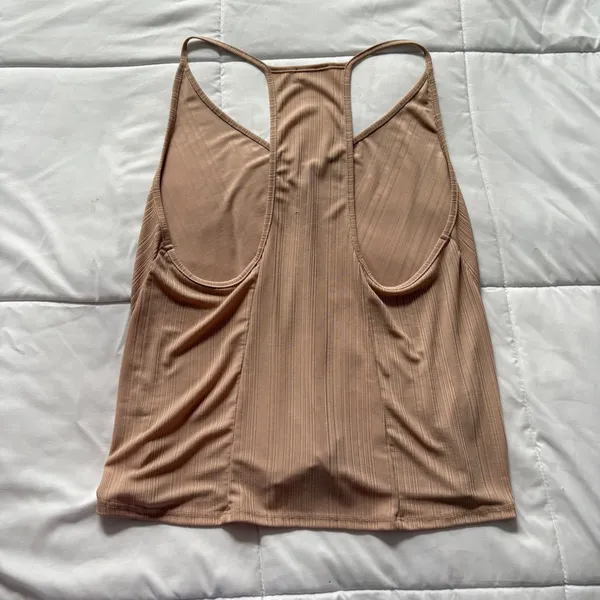 Intimately‎ Free People Tank Top Cami Womens Small Ribbed Racerback Beige V-Neck - Image 7