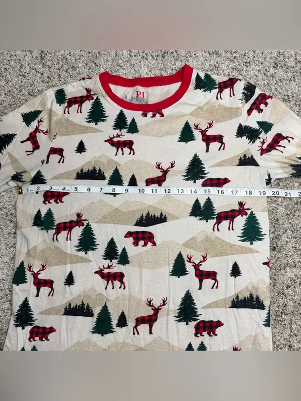 PJ Place Family Matching Pajama Set Bunny’s Tail Medium M Shirt Pants Christmas - Image 5