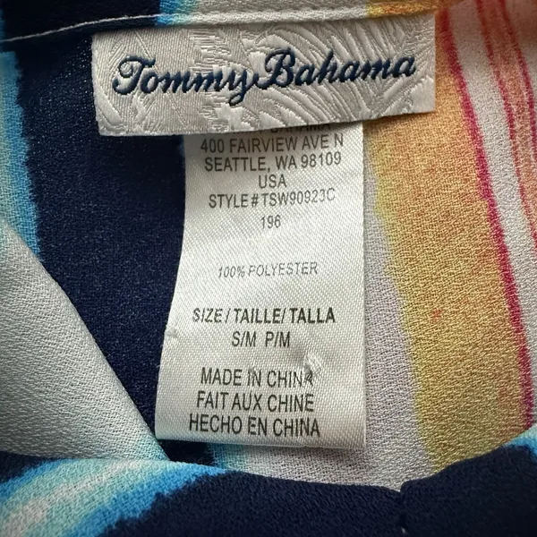 Tommy Bahama S/M Colorful Striped Handkerchief Hem Midi Scarf Dress Beach Resort - Image 9