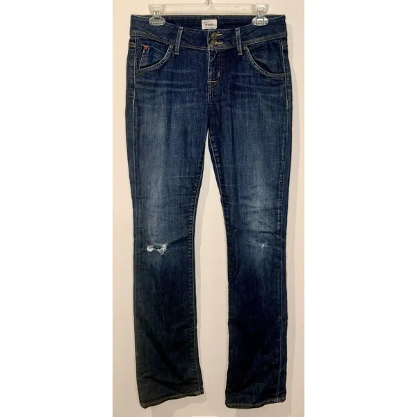 Hudson Jeans Beth Baby Boot Cut Pocket Flap Dark Wash Jeans Size 28 EUC!! - Image 2