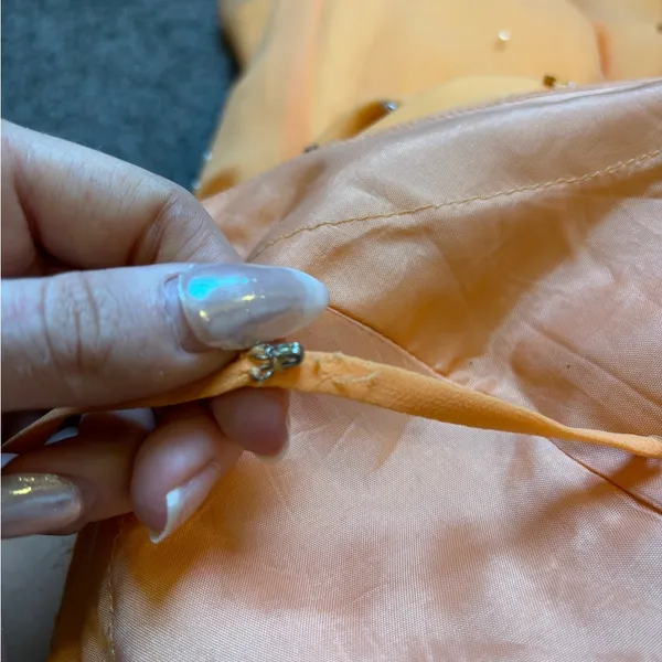 Orange Beaded Maxi Dress Size M - Image 5