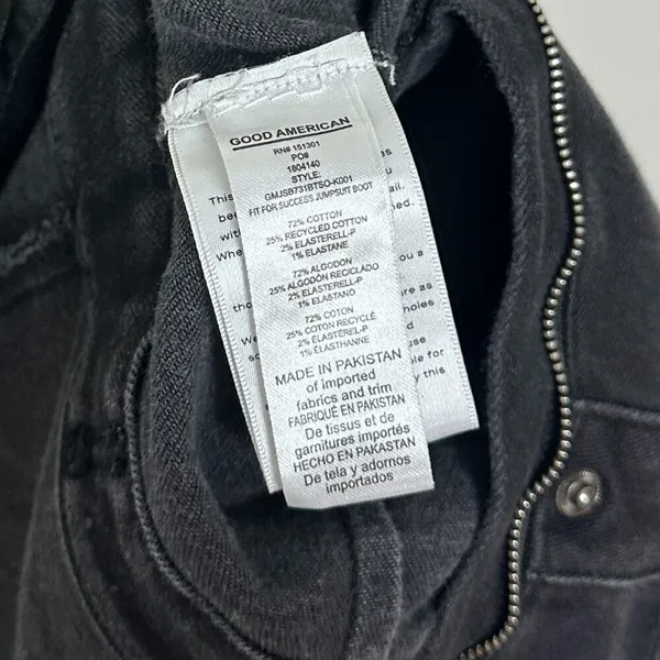 GOOD AMERICAN Fit for Success Bootcut Jumpsuit in Black099 Size Medium - Image 9