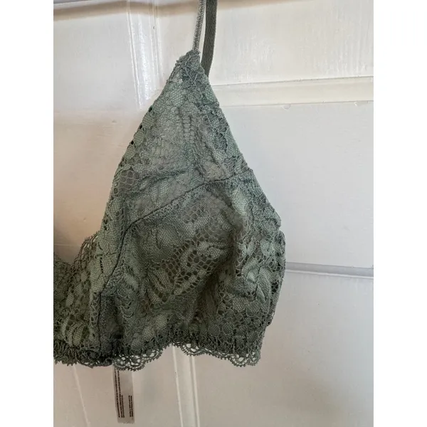 Free People Mya sage‎ green lace bralette size medium - Image 3