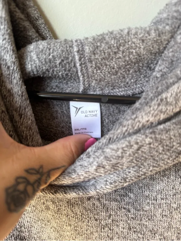 Old Navy Active Gray Cowl Neck Fleece Pullover Women’s XXL Cozy Sweatshirt - Image 4