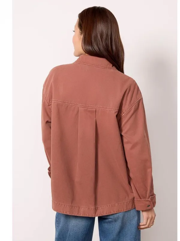 NWT Pistola Jessa oversized Utility jacket in Spice brown full zip Size medium - Image 3