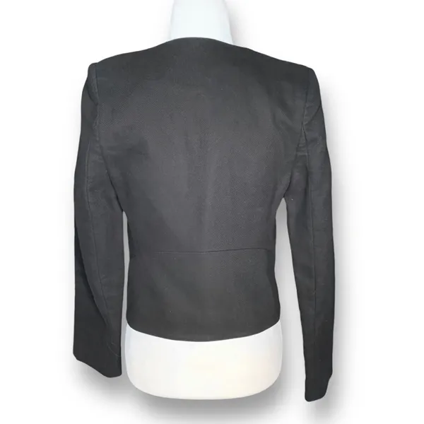 See By Chloé Black Tailored Blazer Satin Lapel Hourglass Jacket Timeless Classic - Image 4